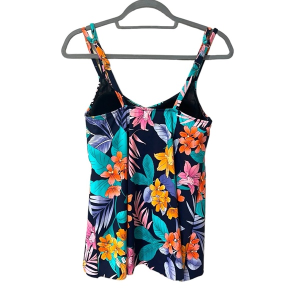 Swim Solutions Princess Seam Hi Low Tankini Top in Havana Nights (8) - Picture 4 of 8